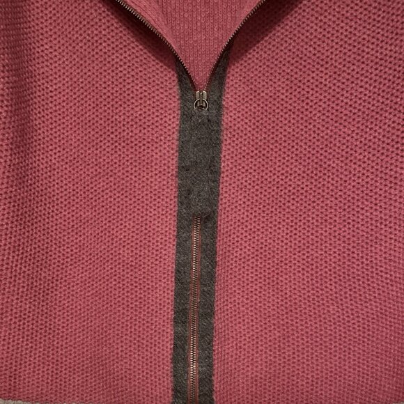 😊Brunello Cucinelli Wool Cashmere Hi-Neck Sweater Zipper Cardigan Womens Sz 44 - Picture 5 of 10